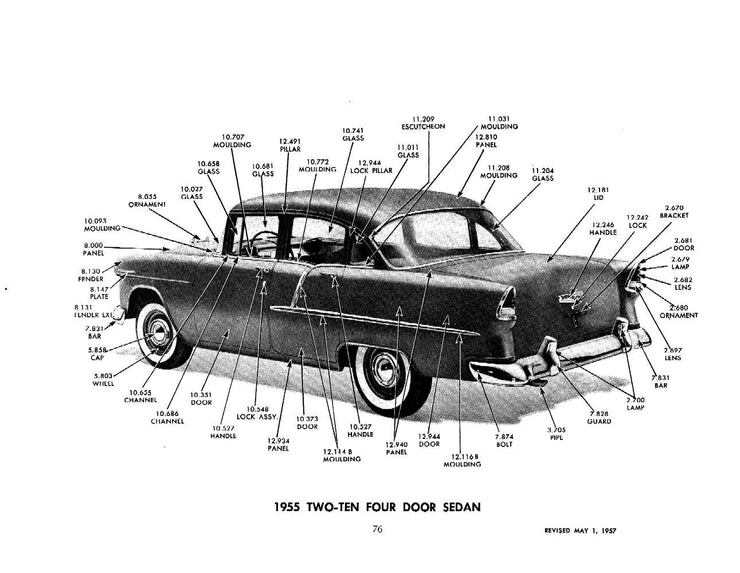 55 Chevrolet Assorted Parts